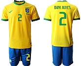 2020-21 Brazil 2 DANI ALVES Home Soccer Jersey,baseball caps,new era cap wholesale,wholesale hats
